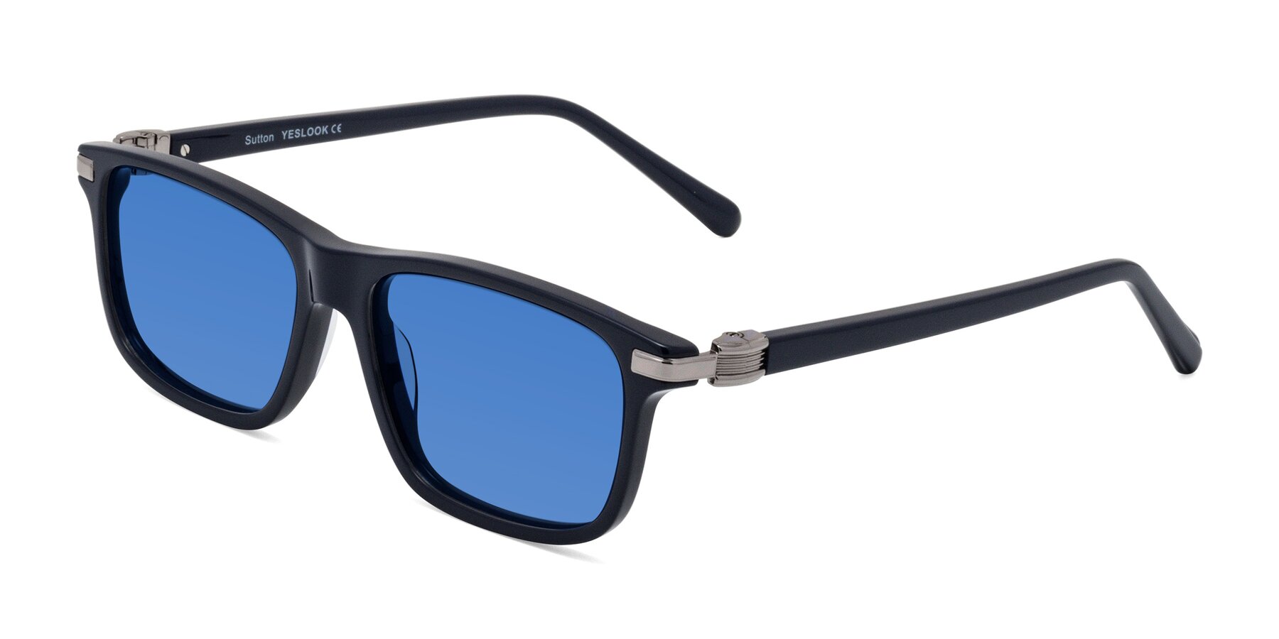 Angle of Sutton in Dark Navy with Blue Tinted Lenses