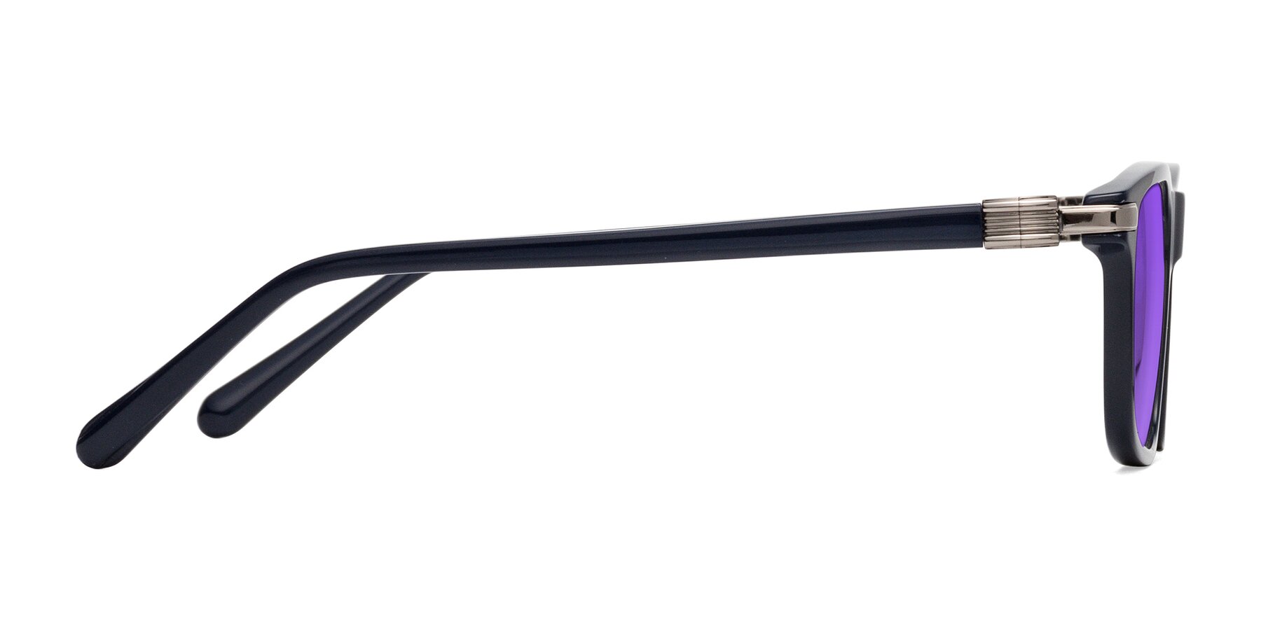 Side of Sutton in Dark Navy with Purple Tinted Lenses