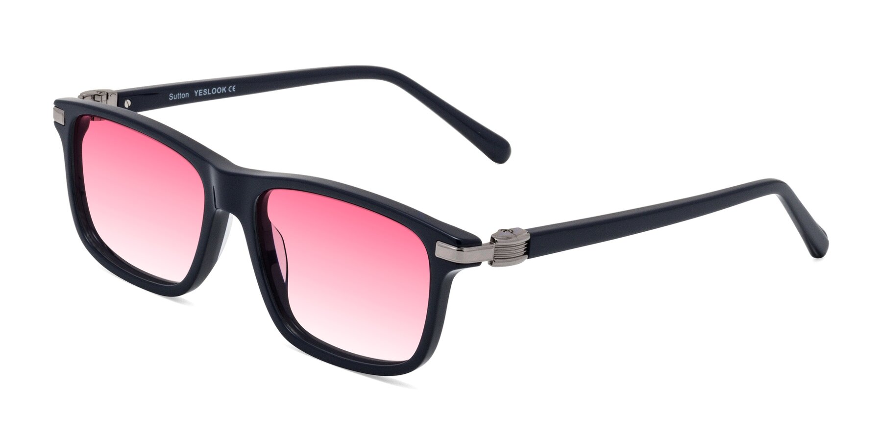 Angle of Sutton in Dark Navy with Pink Gradient Lenses