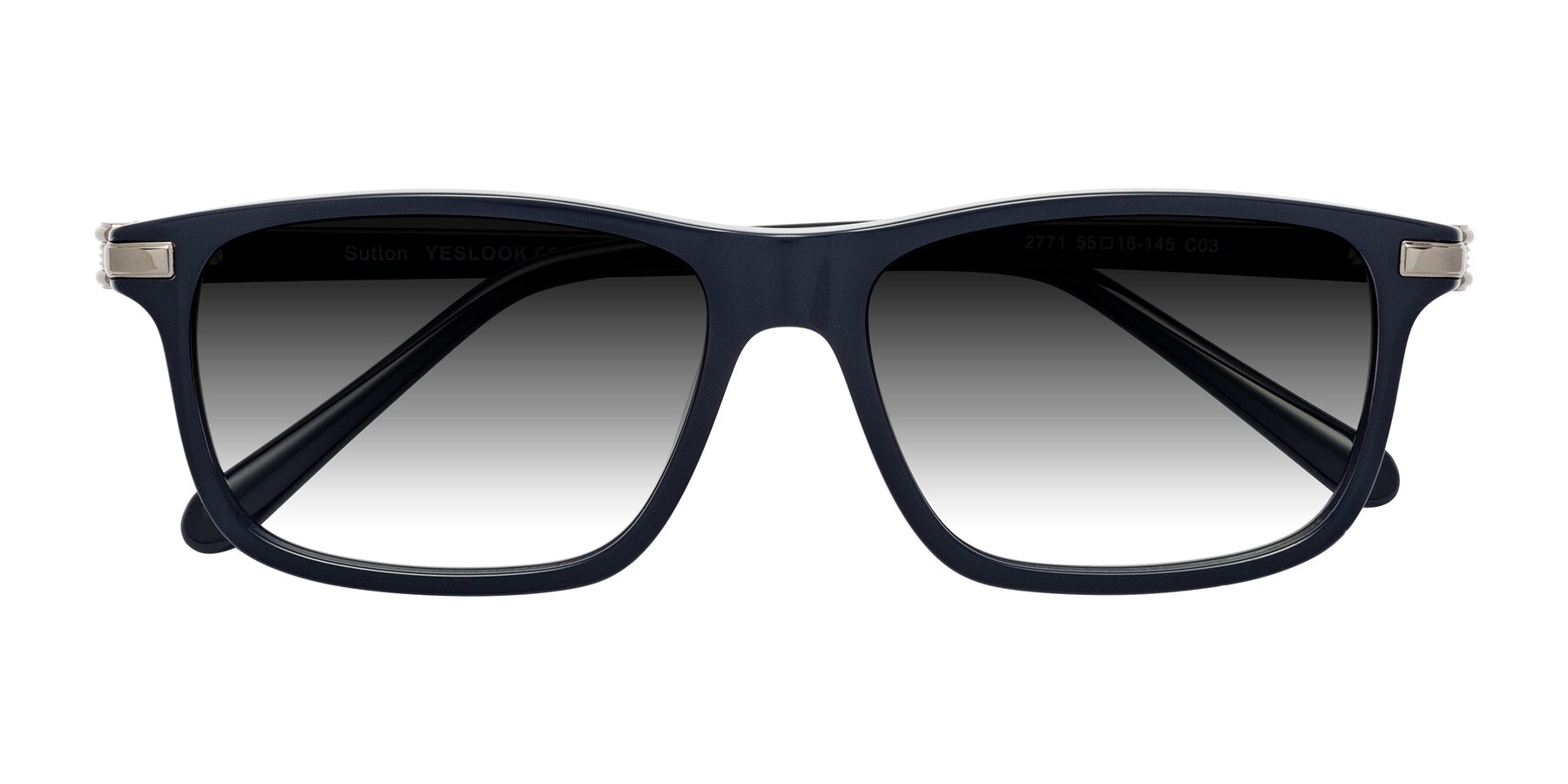 Folded Front of Sutton in Dark Navy with Gray Gradient Lenses