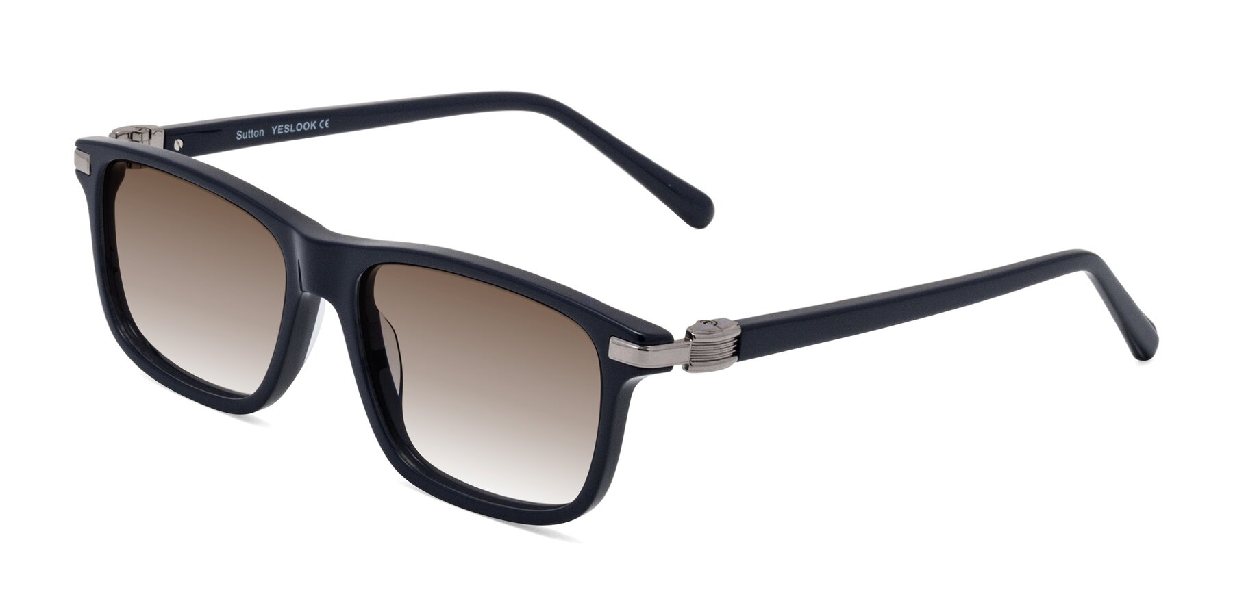 Angle of Sutton in Dark Navy with Brown Gradient Lenses