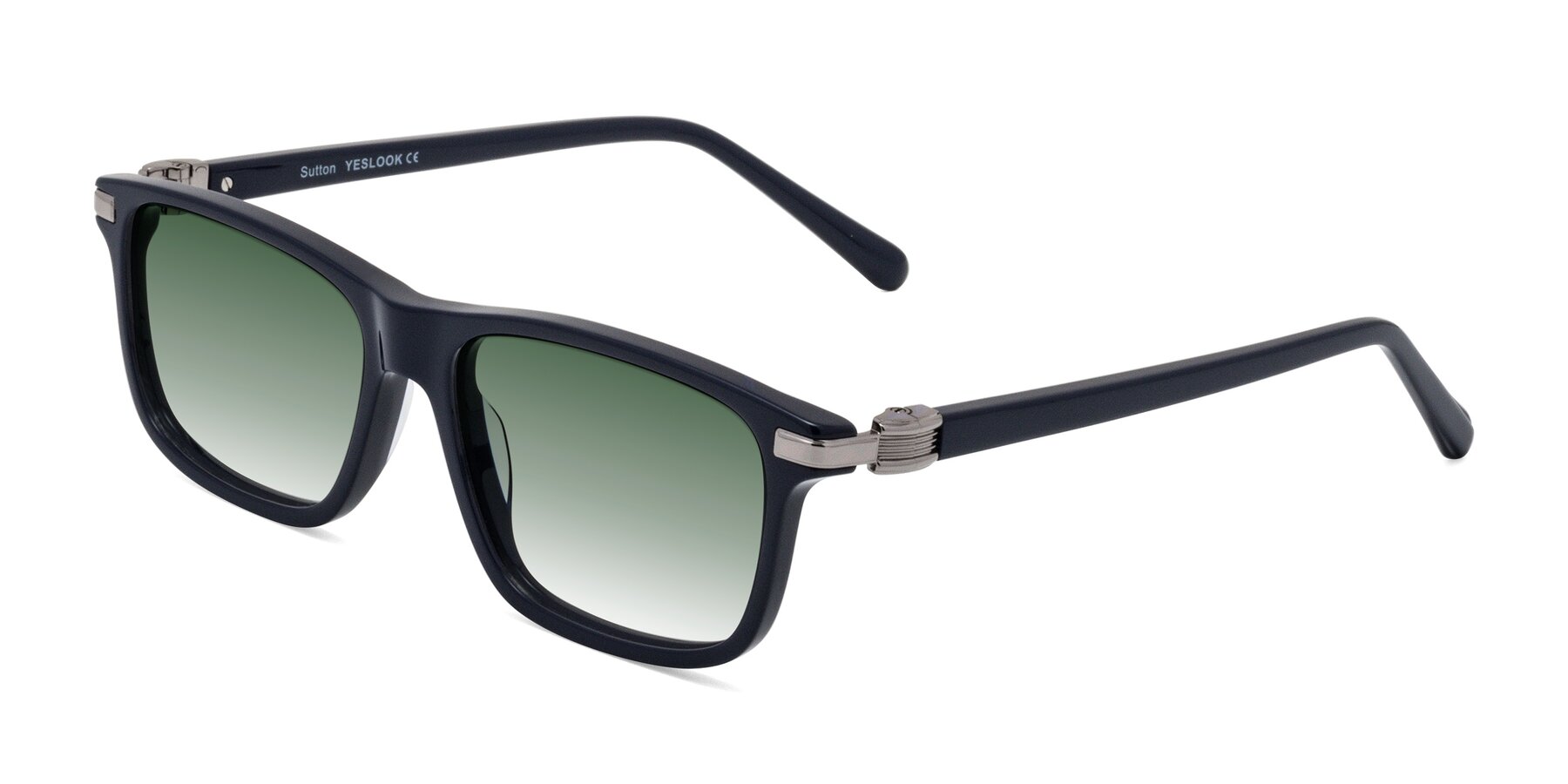 Angle of Sutton in Dark Navy with Green Gradient Lenses