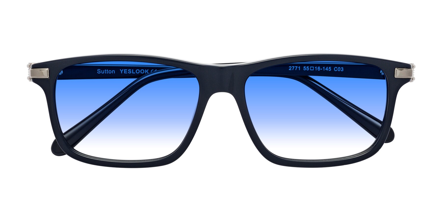 Folded Front of Sutton in Dark Navy with Blue Gradient Lenses