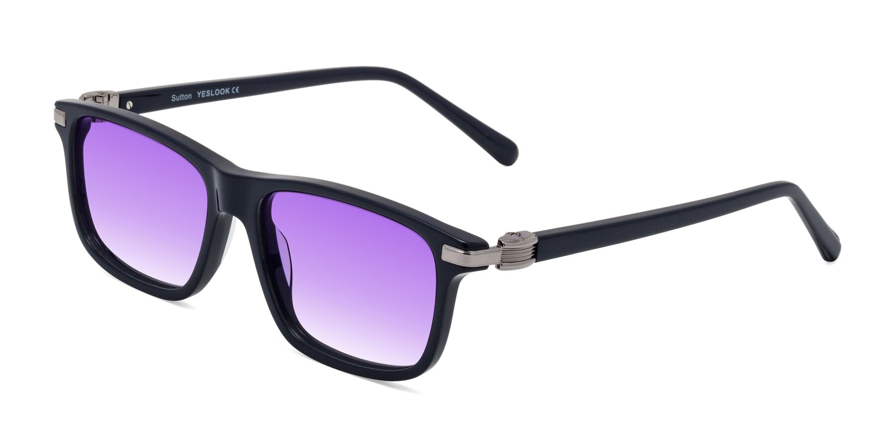 Angle of Sutton in Dark Navy with Purple Gradient Lenses