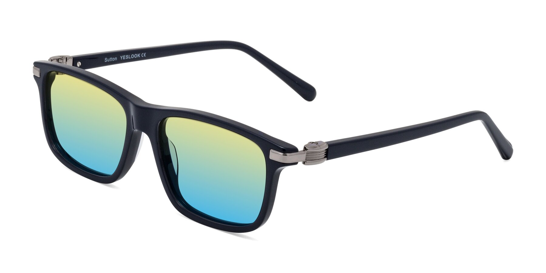 Angle of Sutton in Dark Navy with Yellow / Blue Gradient Lenses