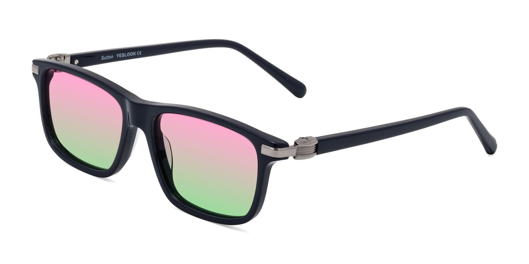Angle of Sutton in Dark Navy with Pink / Green Gradient Lenses