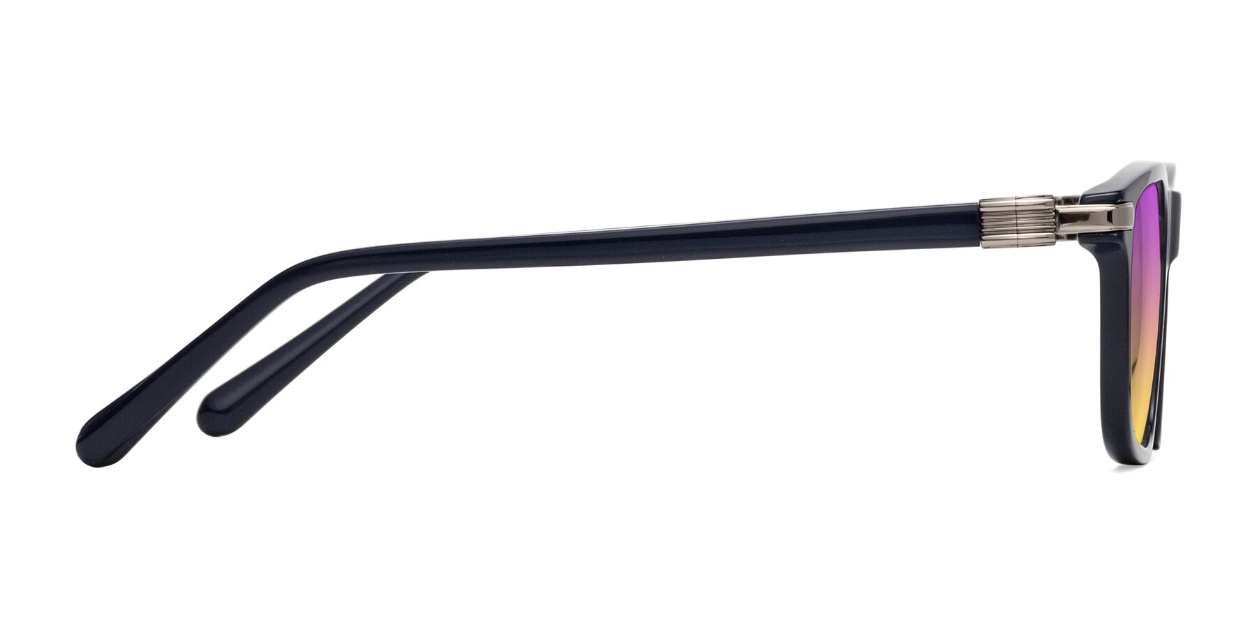 Side of Sutton in Dark Navy with Purple / Yellow Gradient Lenses