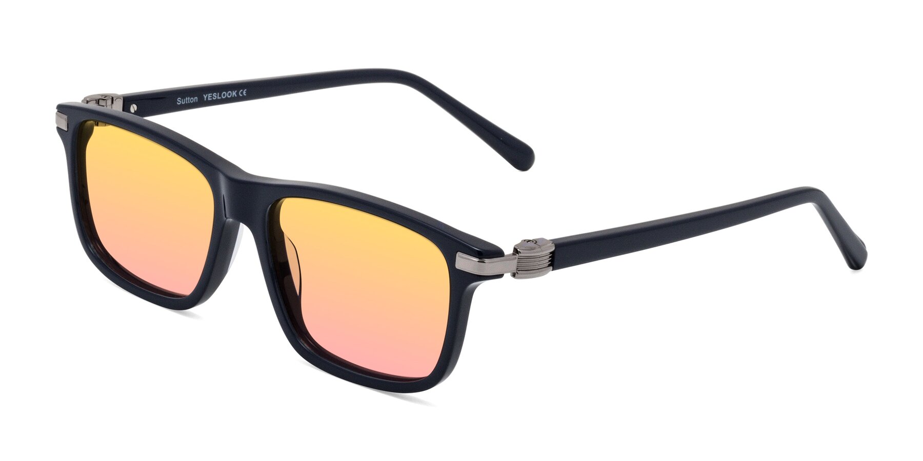 Angle of Sutton in Dark Navy with Yellow / Pink Gradient Lenses