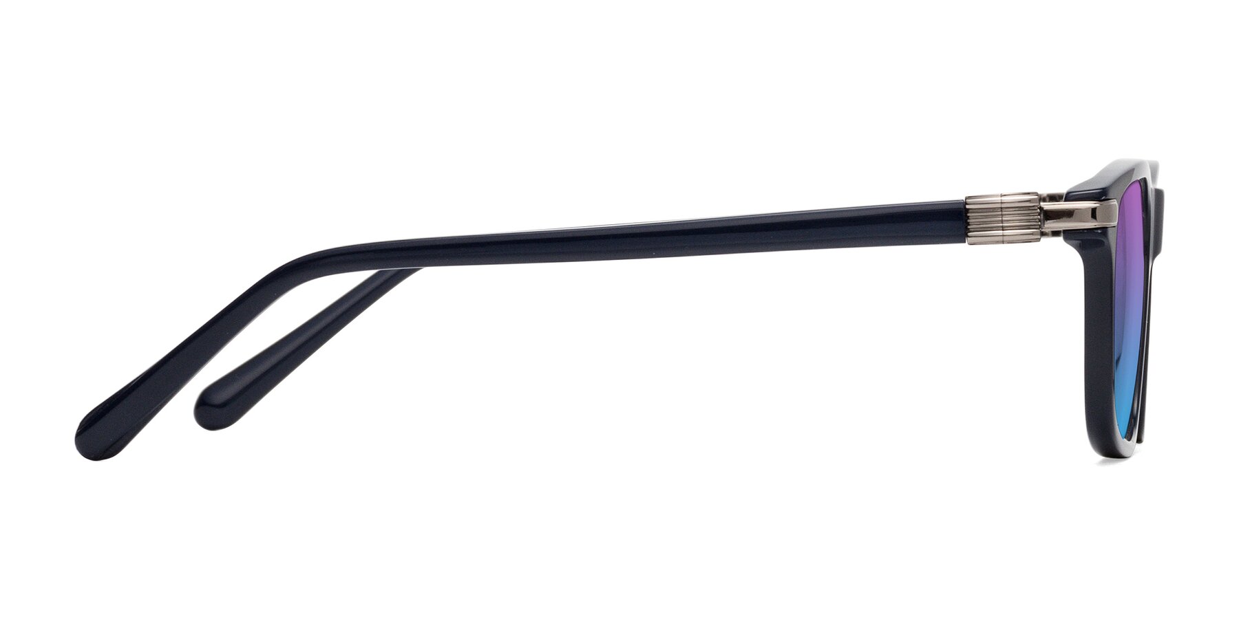 Side of Sutton in Dark Navy with Purple / Blue Gradient Lenses
