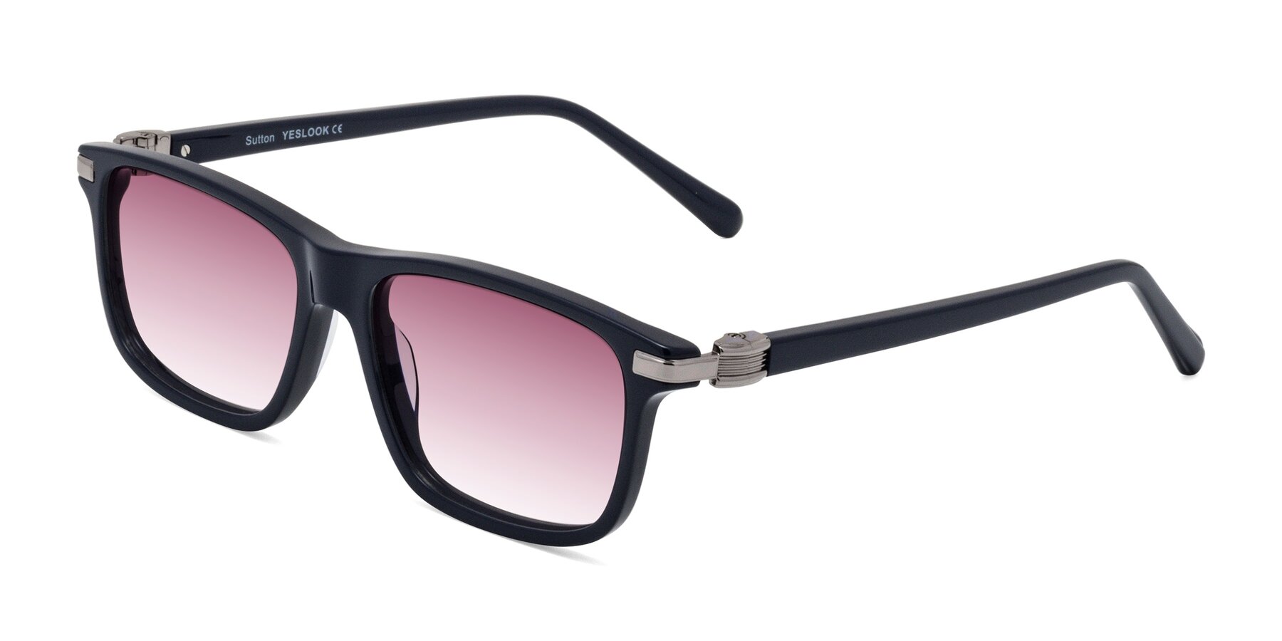 Angle of Sutton in Dark Navy with Wine Gradient Lenses