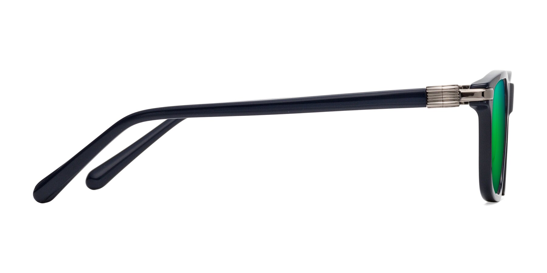 Side of Sutton in Dark Navy with Green Mirrored Lenses