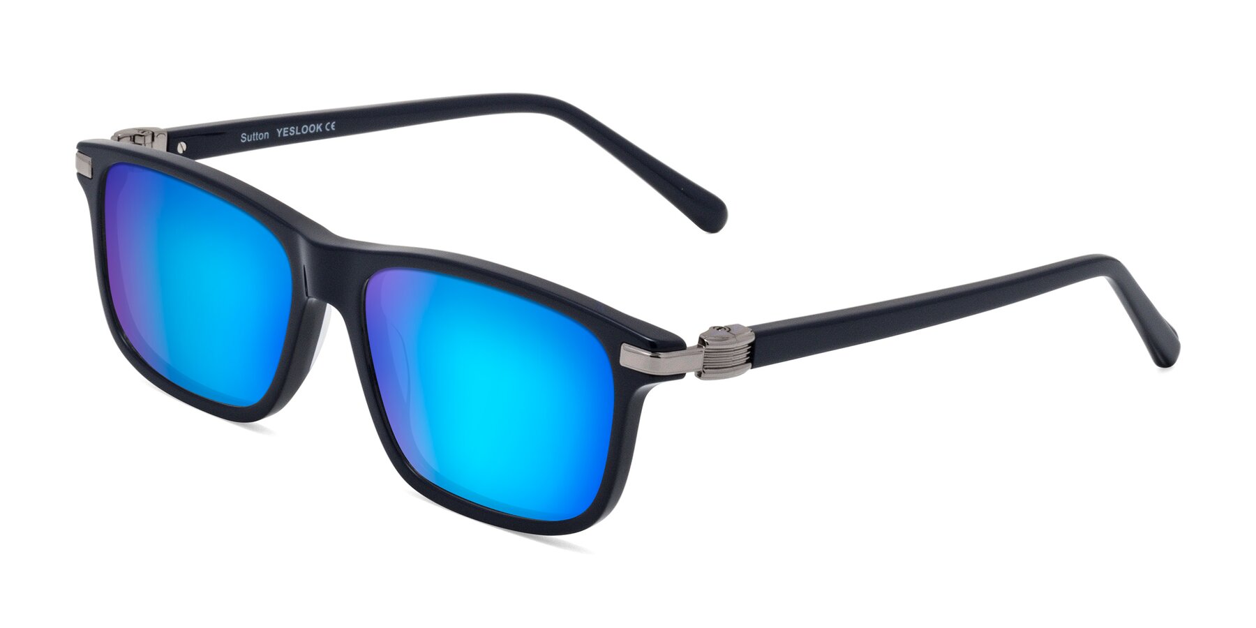 Angle of Sutton in Dark Navy with Blue Mirrored Lenses