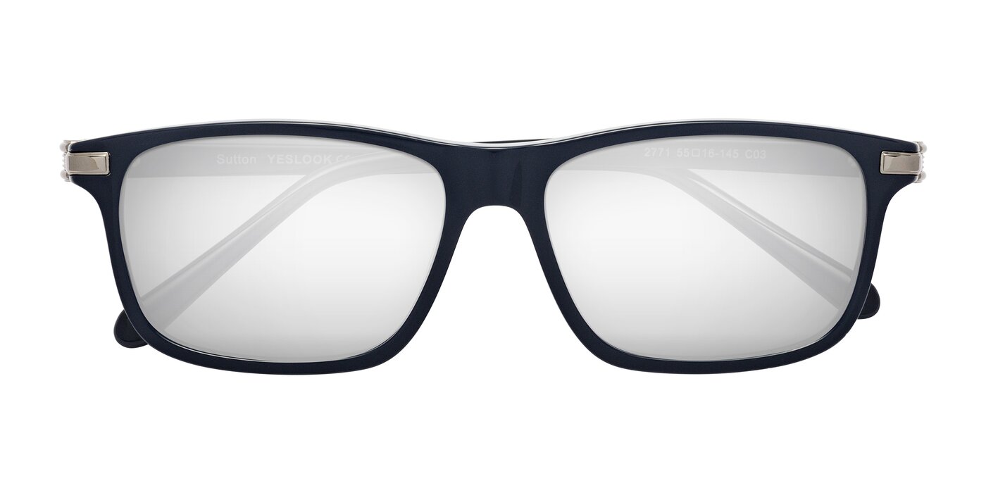 Sutton - Dark Navy Flash Mirrored Sunglasses