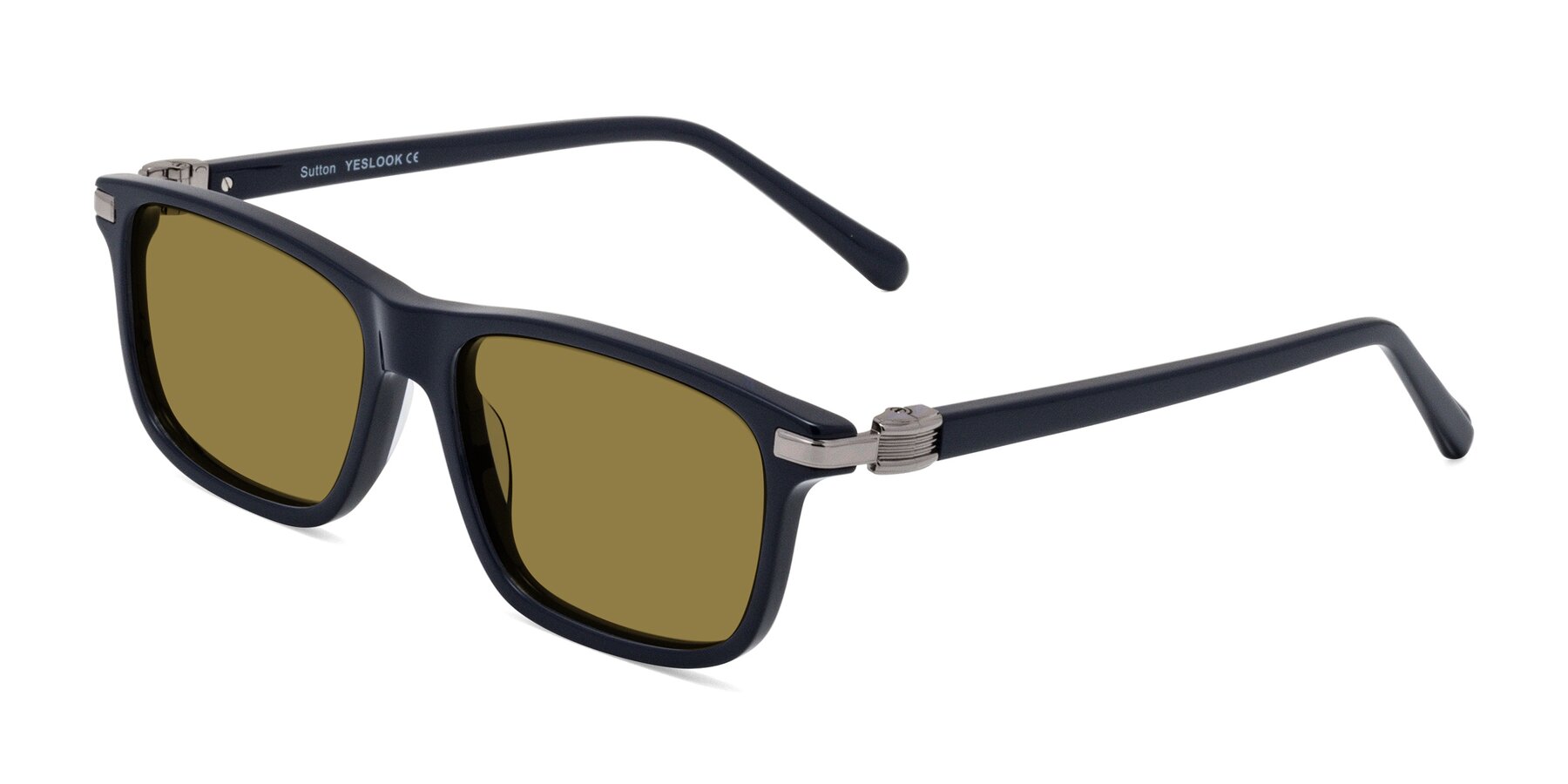 Angle of Sutton in Dark Navy with Brown Polarized Lenses