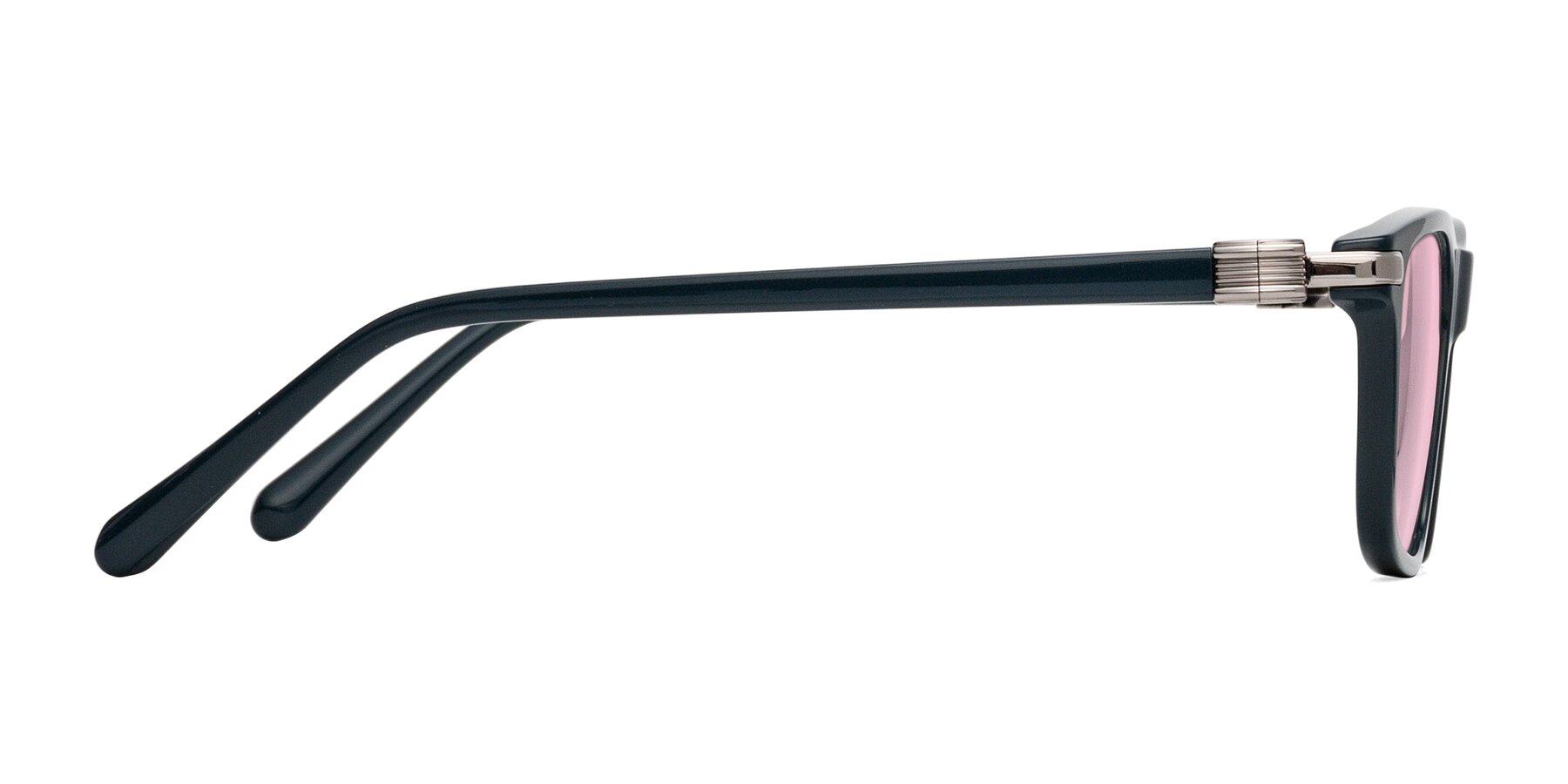 Side of Sutton in Phthalo Green with Light Pink Tinted Lenses