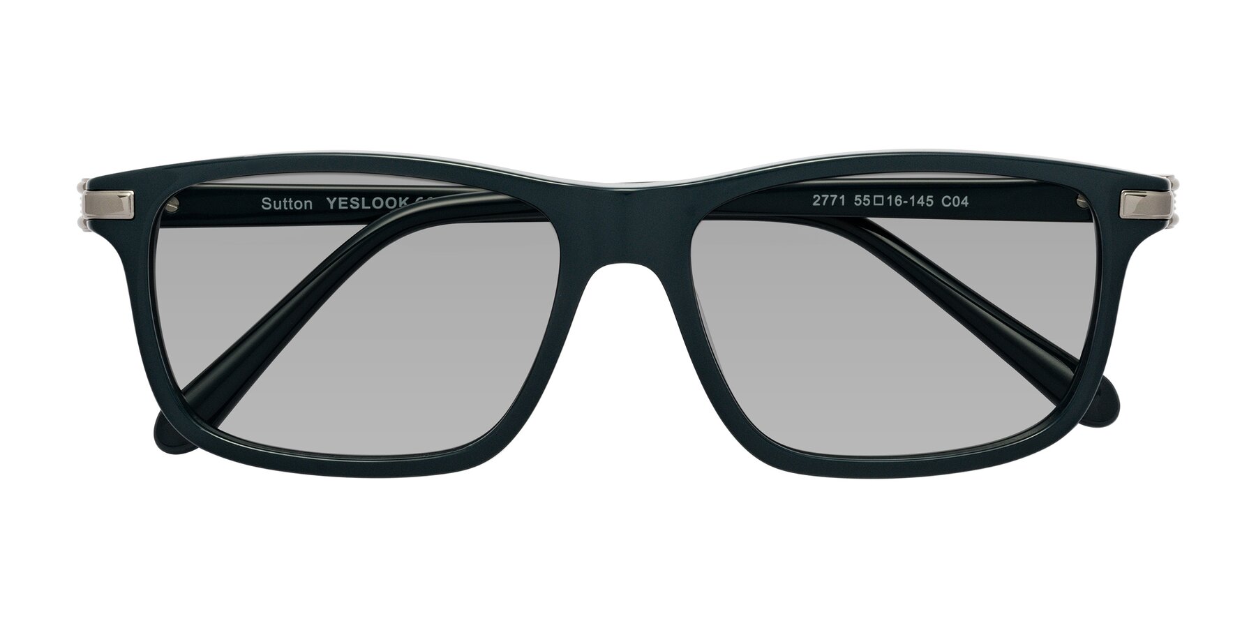 Folded Front of Sutton in Phthalo Green with Light Gray Tinted Lenses