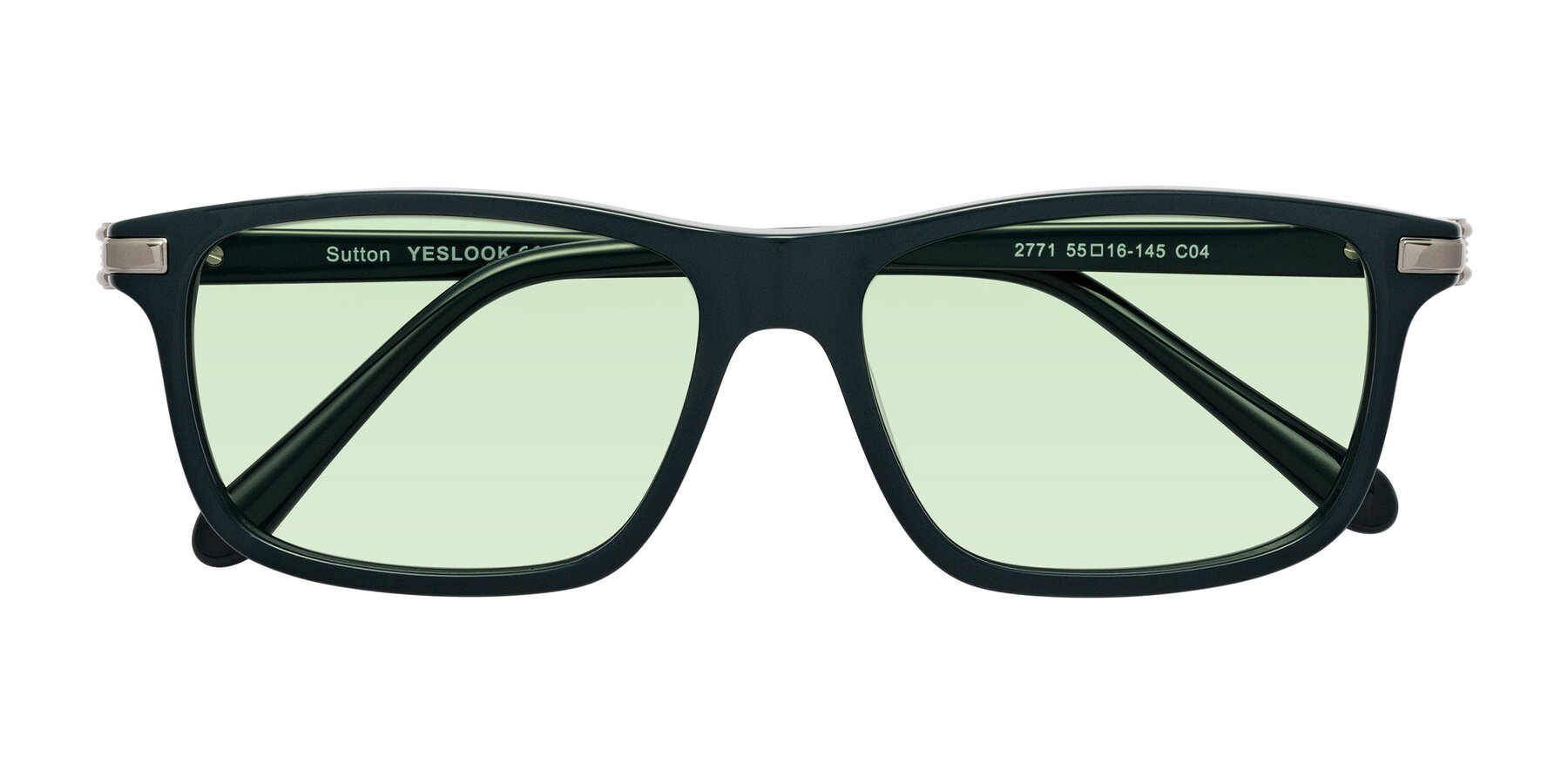 Folded Front of Sutton in Phthalo Green with Light Green Tinted Lenses