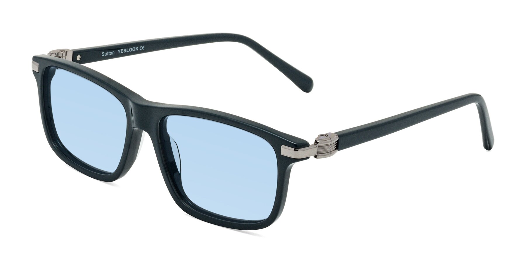 Angle of Sutton in Phthalo Green with Light Blue Tinted Lenses
