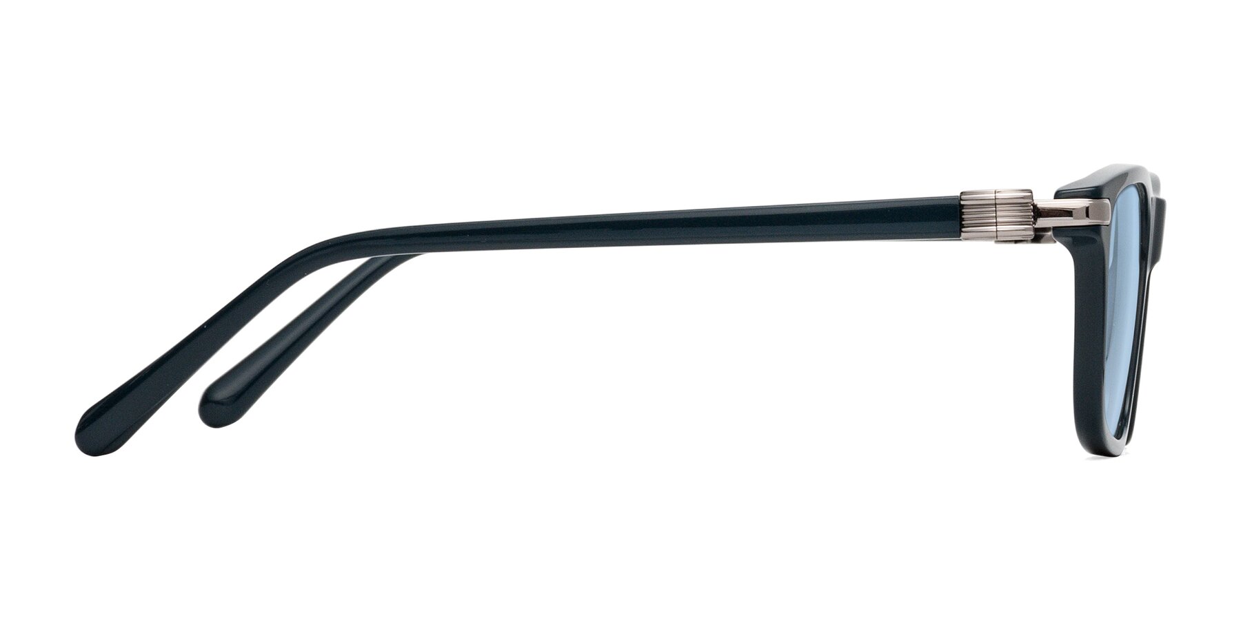 Side of Sutton in Phthalo Green with Light Blue Tinted Lenses