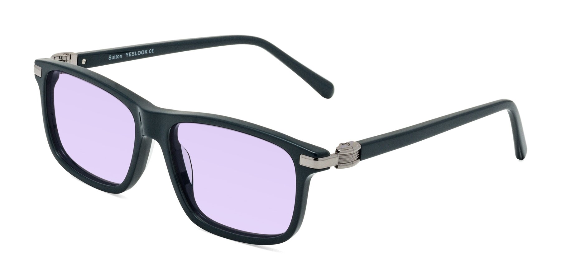 Angle of Sutton in Phthalo Green with Light Purple Tinted Lenses