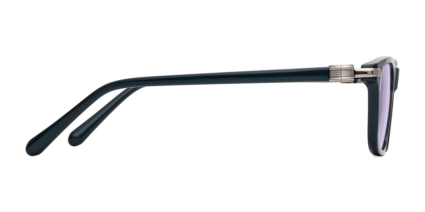 Side of Sutton in Phthalo Green with Light Purple Tinted Lenses