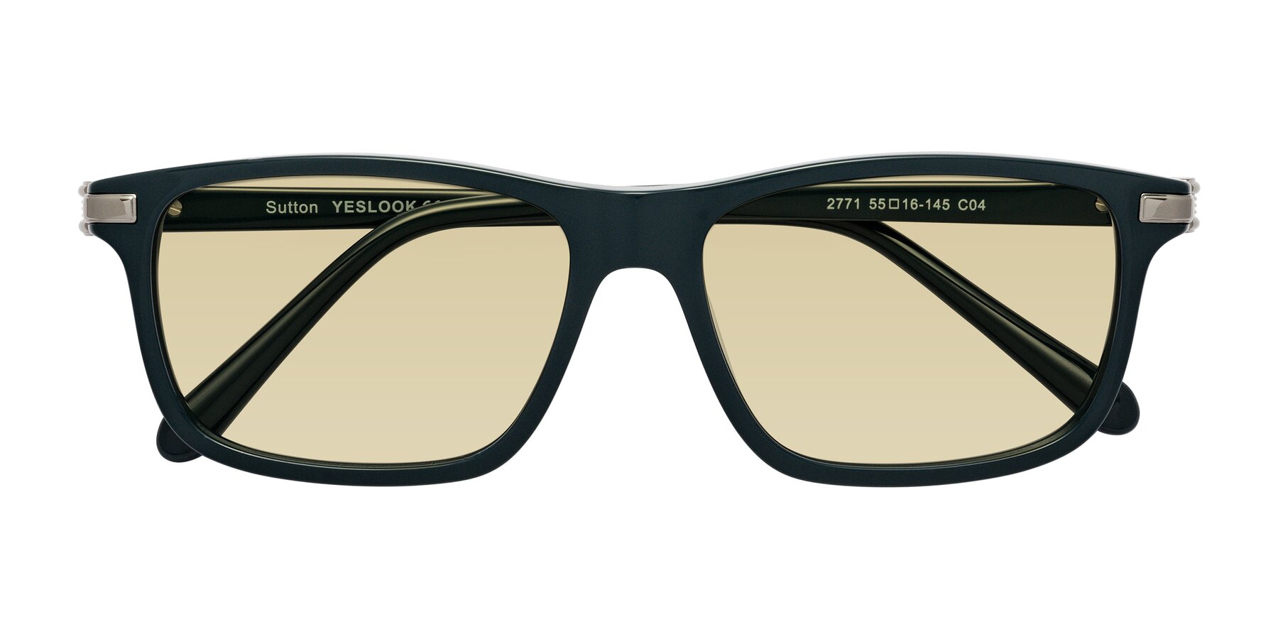 Folded Front of Sutton in Phthalo Green with Light Champagne Tinted Lenses