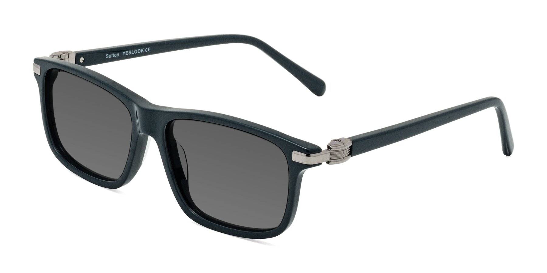 Angle of Sutton in Phthalo Green with Medium Gray Tinted Lenses