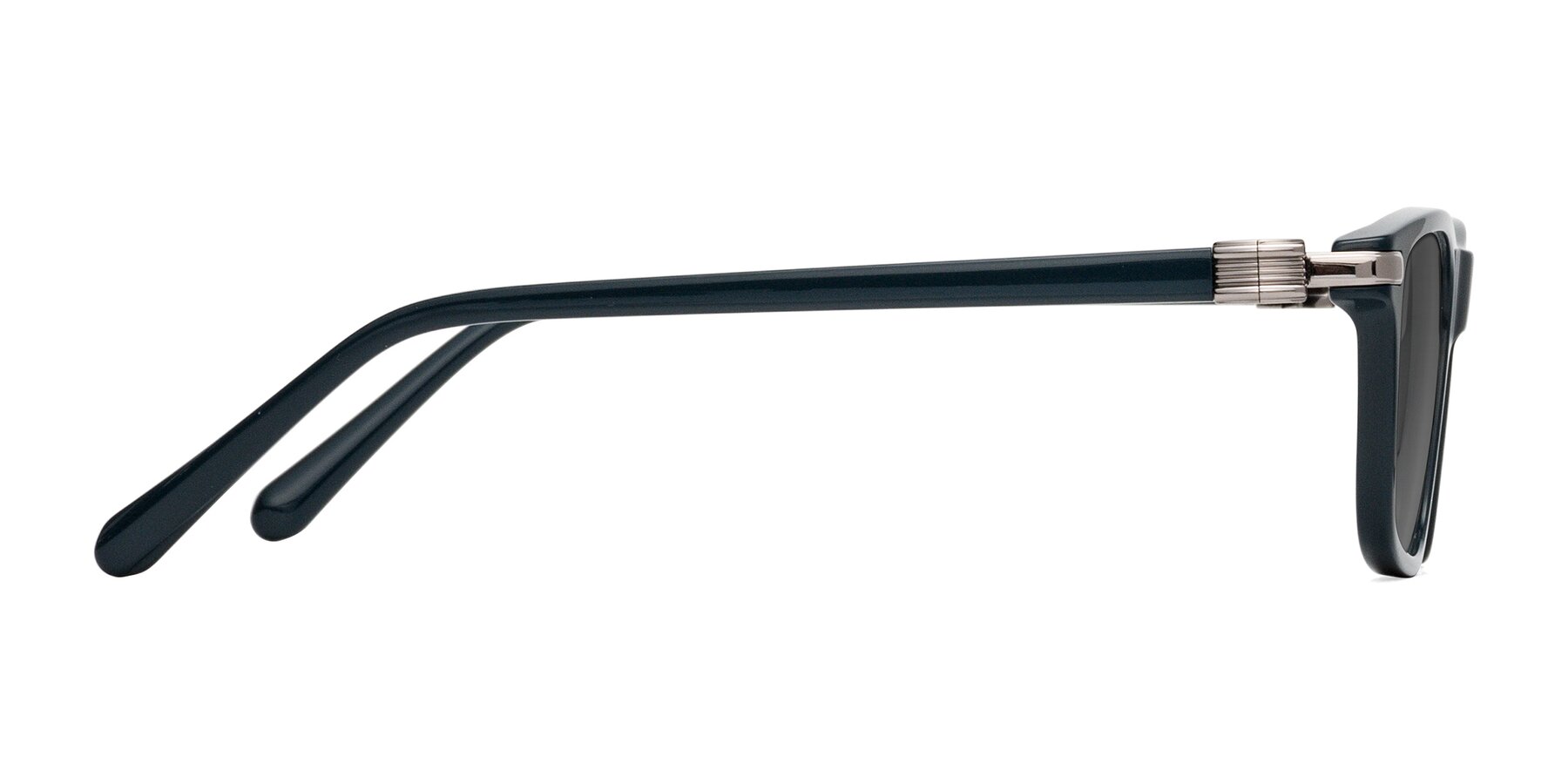Side of Sutton in Phthalo Green with Medium Gray Tinted Lenses