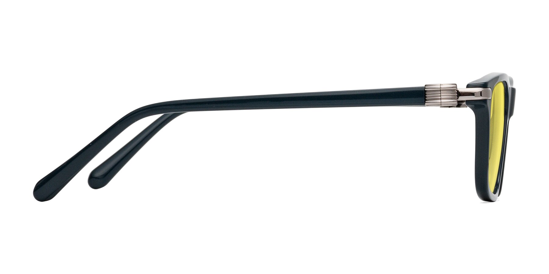Side of Sutton in Phthalo Green with Medium Yellow Tinted Lenses