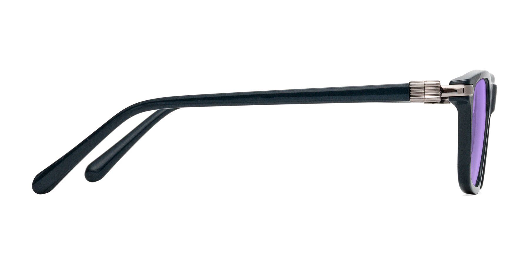 Side of Sutton in Phthalo Green with Medium Purple Tinted Lenses