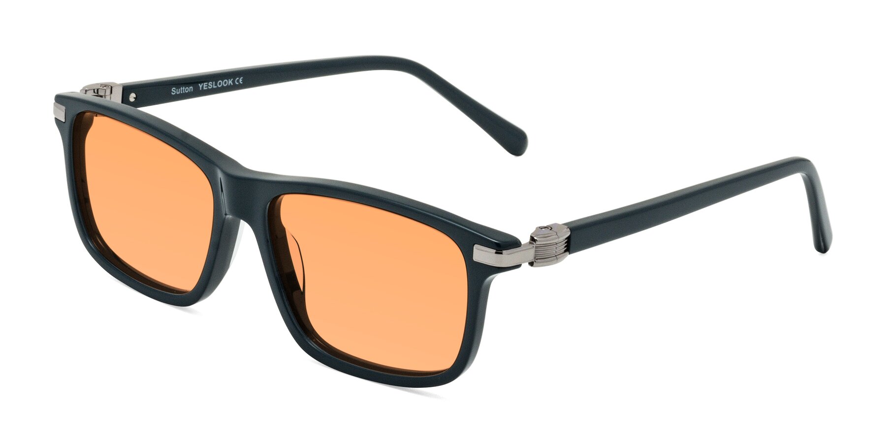 Angle of Sutton in Phthalo Green with Medium Orange Tinted Lenses