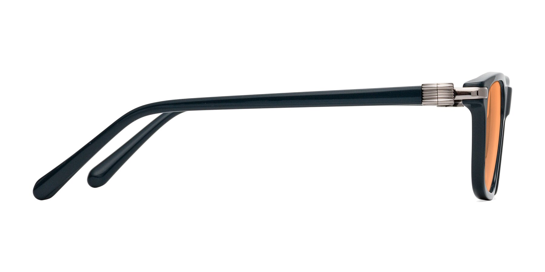 Side of Sutton in Phthalo Green with Medium Orange Tinted Lenses