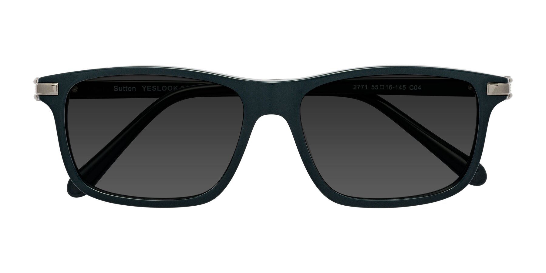 Folded Front of Sutton in Phthalo Green with Gray Tinted Lenses