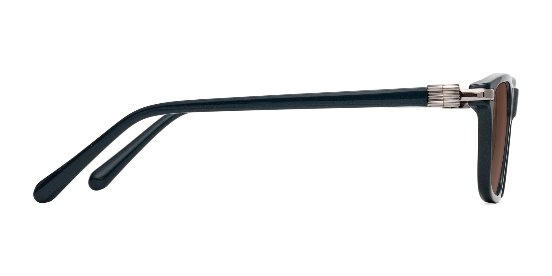 Side of Sutton in Phthalo Green with Brown Tinted Lenses