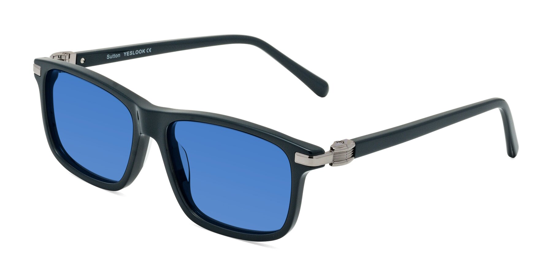 Angle of Sutton in Phthalo Green with Blue Tinted Lenses