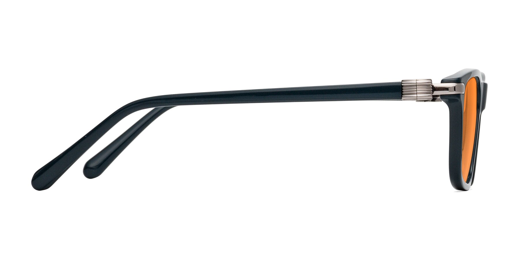 Side of Sutton in Phthalo Green with Orange Tinted Lenses