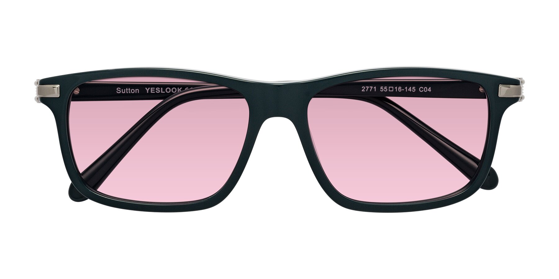 Folded Front of Sutton in Phthalo Green with Light Wine Tinted Lenses