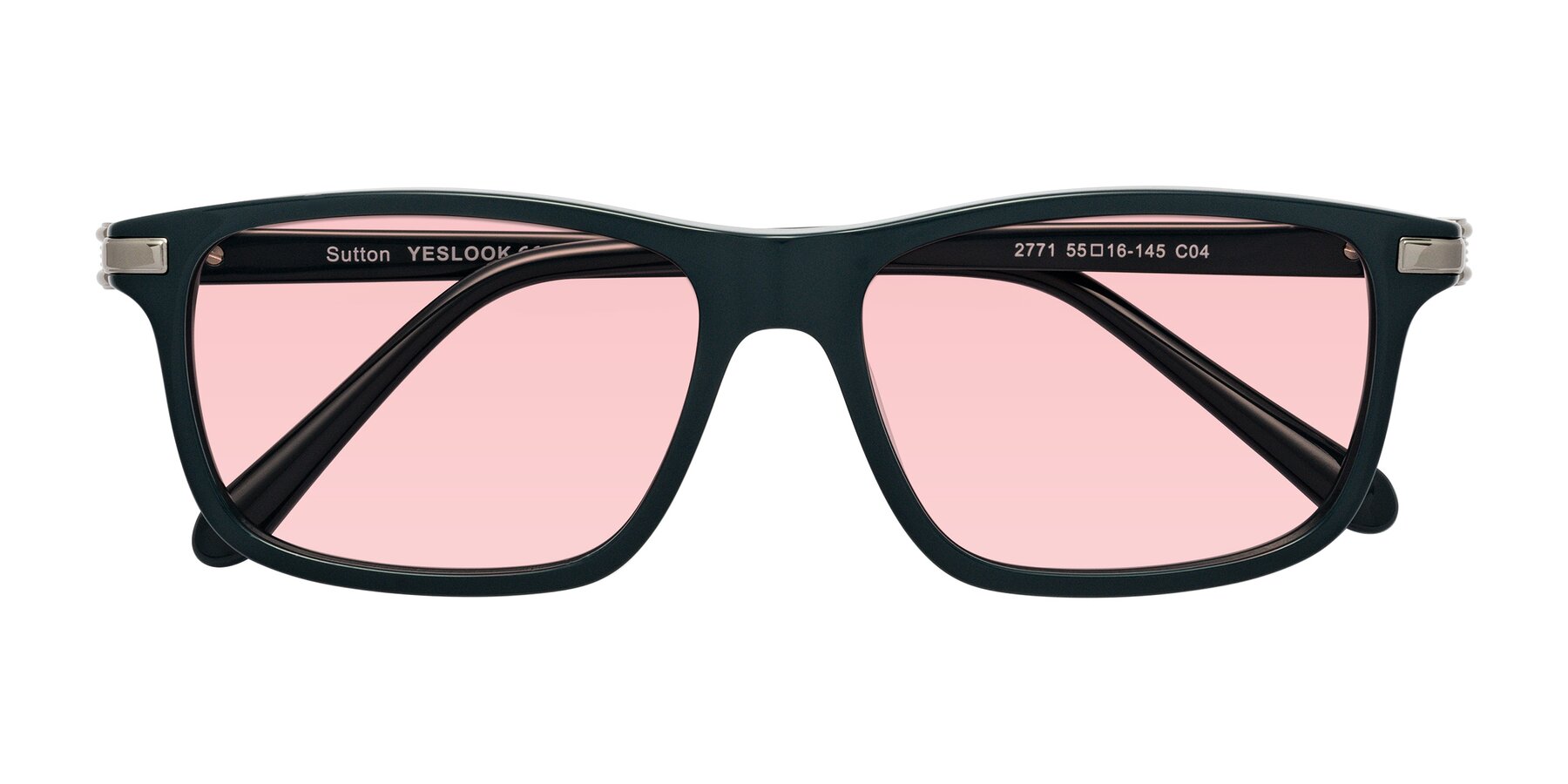 Folded Front of Sutton in Phthalo Green with Light Garnet Tinted Lenses