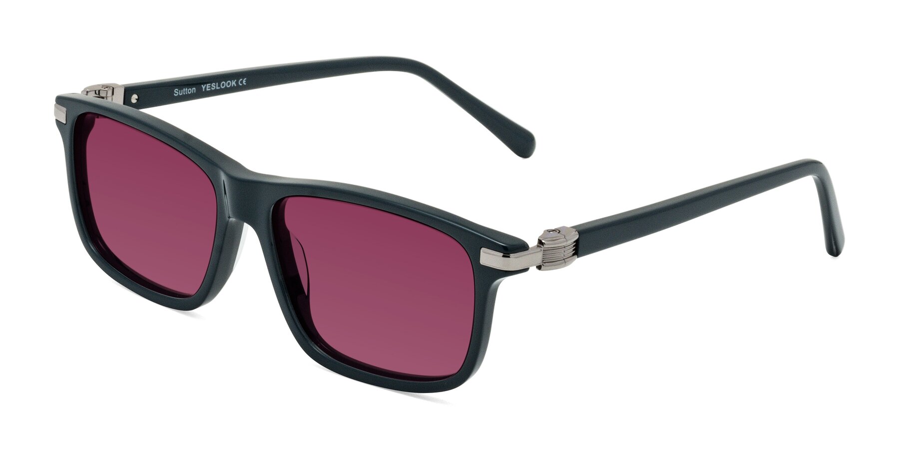 Angle of Sutton in Phthalo Green with Wine Tinted Lenses