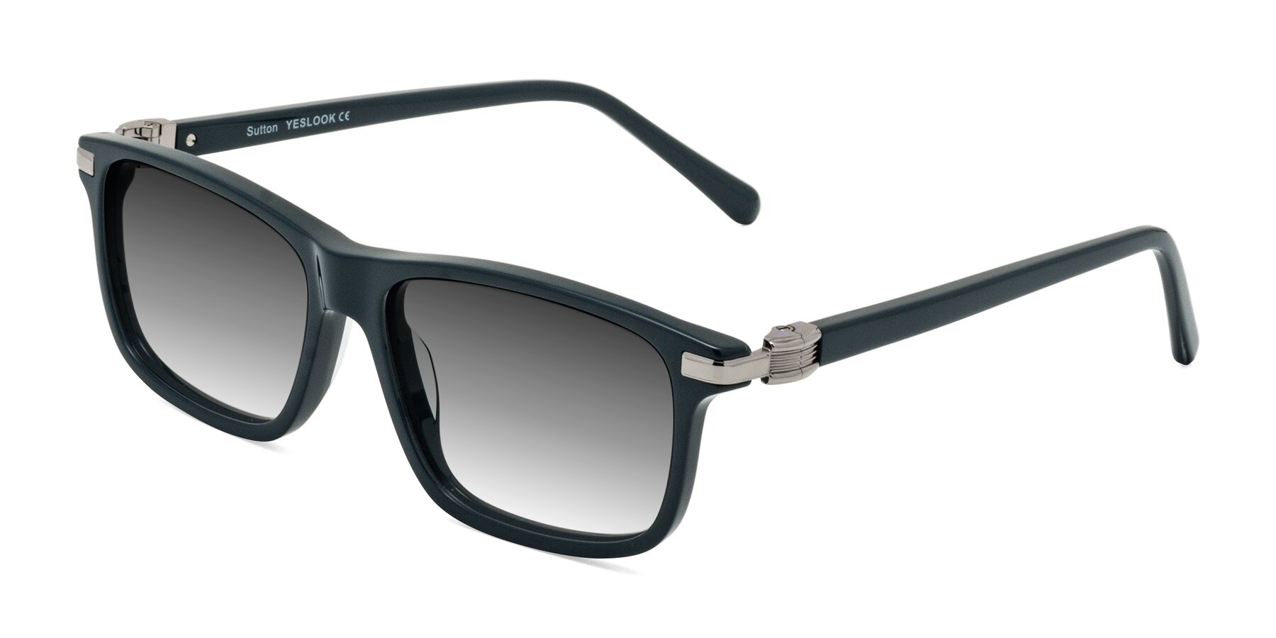 Angle of Sutton in Phthalo Green with Gray Gradient Lenses
