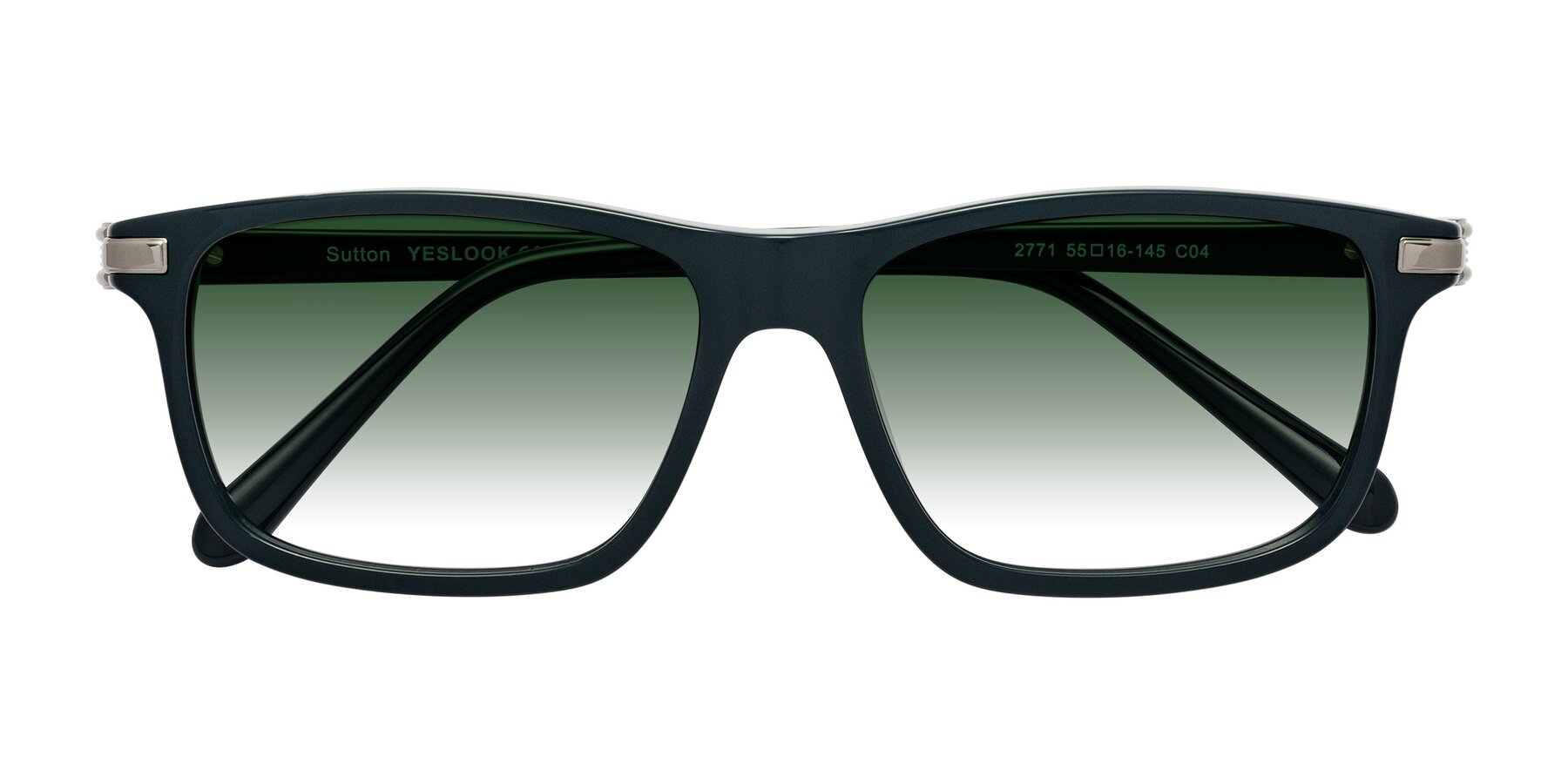 Folded Front of Sutton in Phthalo Green with Green Gradient Lenses