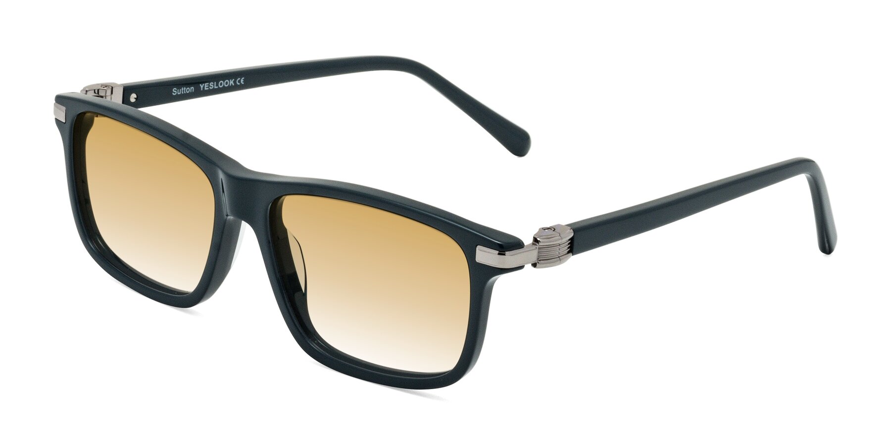 Angle of Sutton in Phthalo Green with Champagne Gradient Lenses