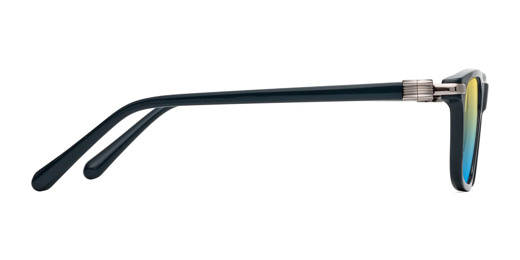 Side of Sutton in Phthalo Green with Yellow / Blue Gradient Lenses