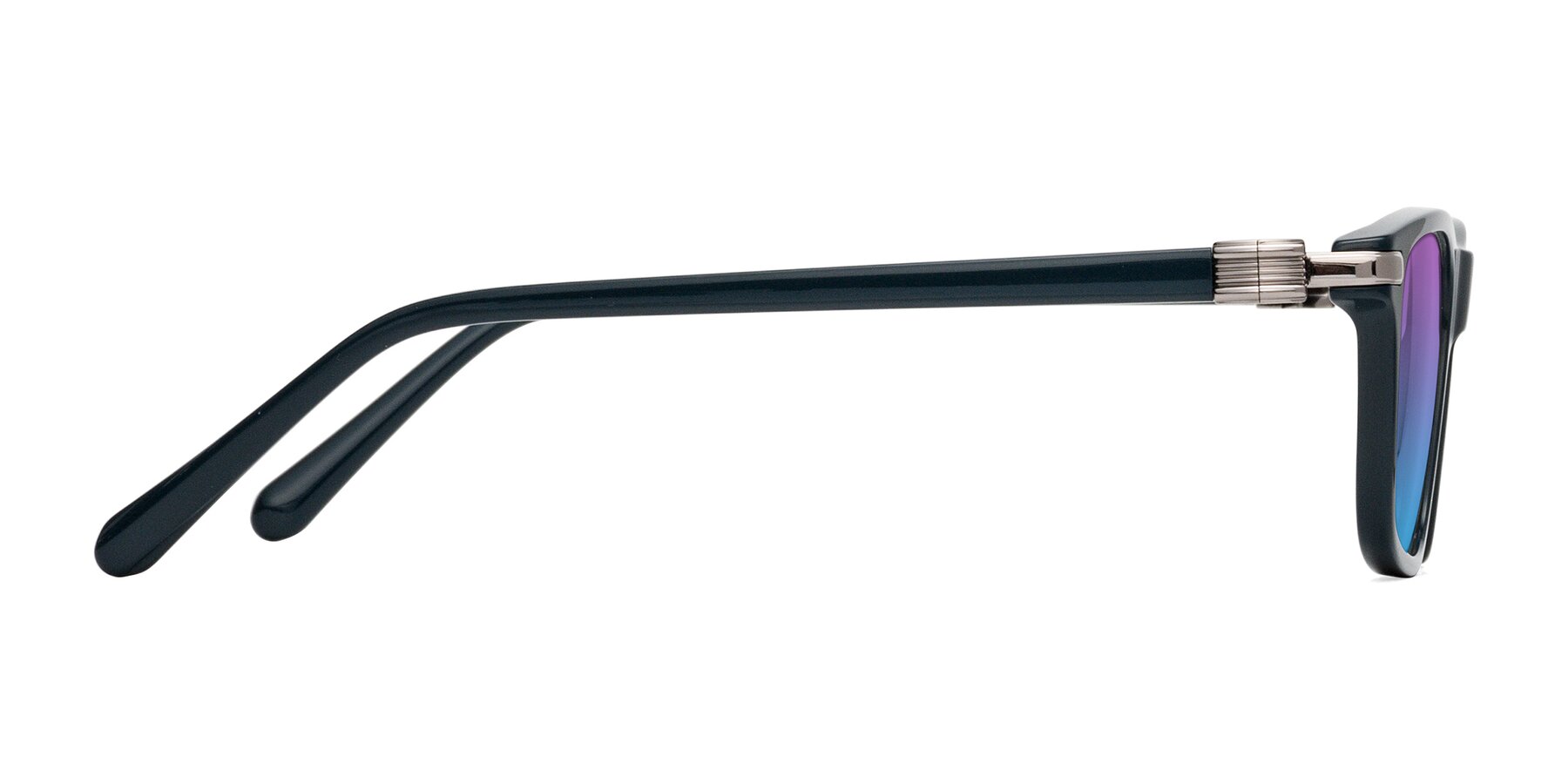 Side of Sutton in Phthalo Green with Purple / Blue Gradient Lenses