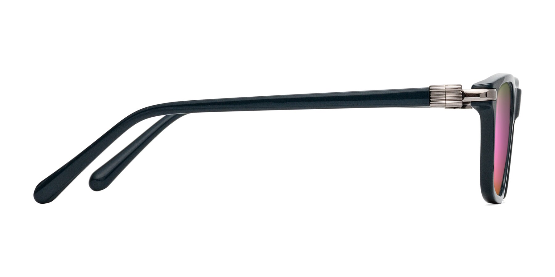 Side of Sutton in Phthalo Green with Pink Mirrored Lenses