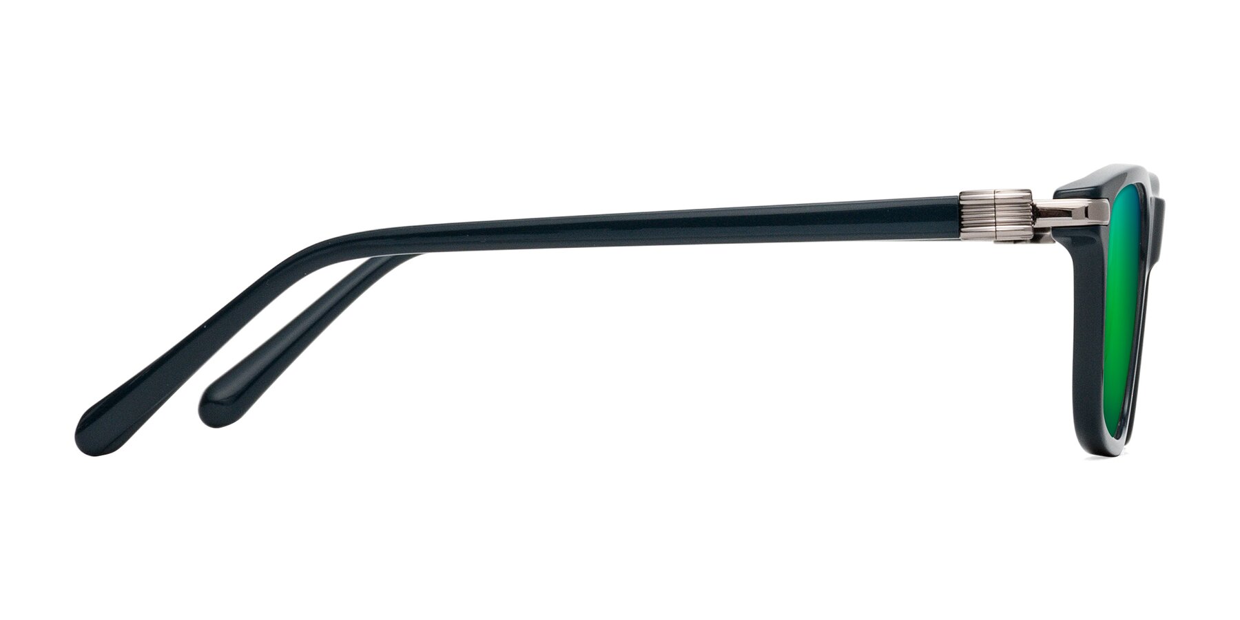 Side of Sutton in Phthalo Green with Green Mirrored Lenses
