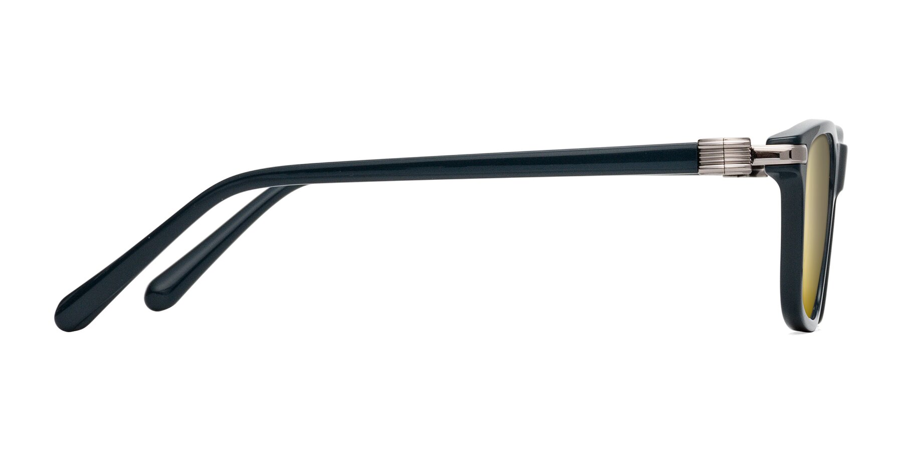 Side of Sutton in Phthalo Green with Gold Mirrored Lenses