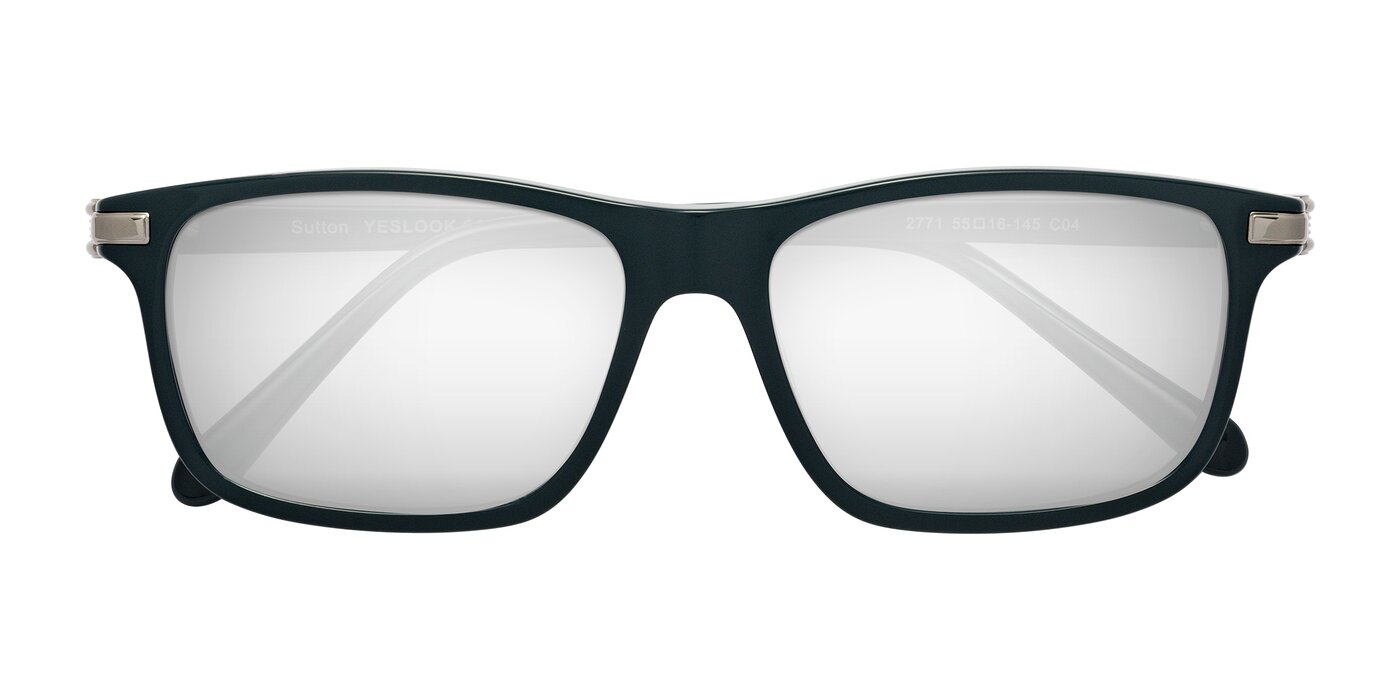 Sutton - Phthalo Green Flash Mirrored Sunglasses