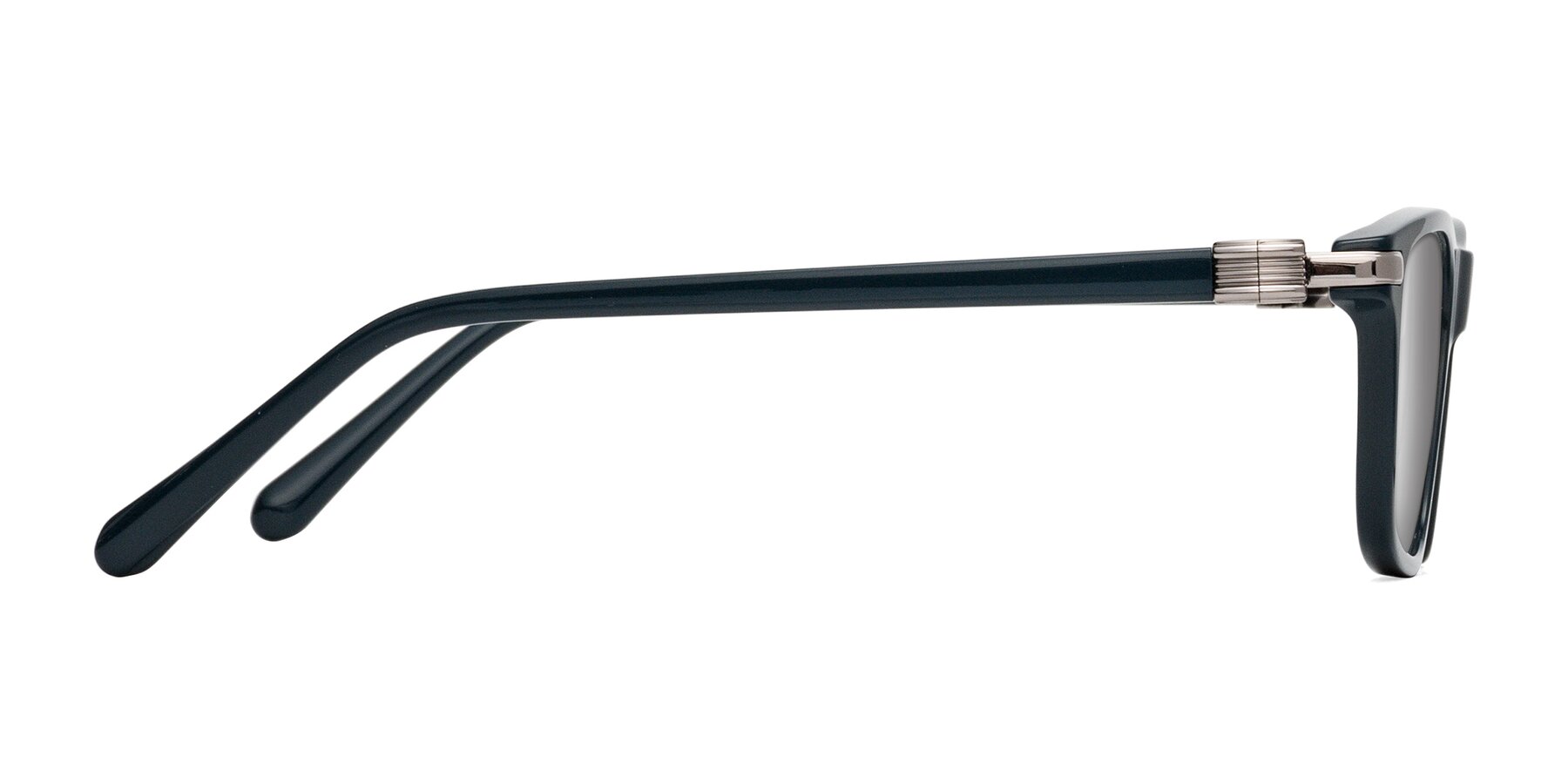 Side of Sutton in Phthalo Green with Silver Mirrored Lenses