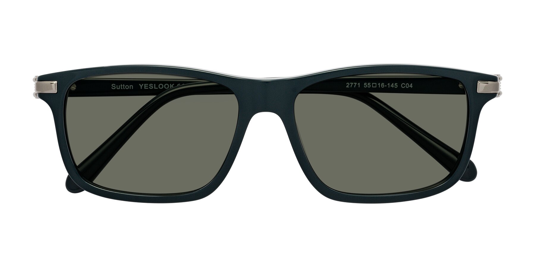 Folded Front of Sutton in Phthalo Green with Gray Polarized Lenses